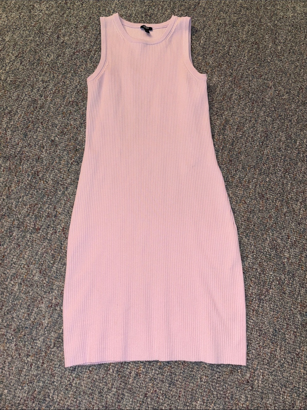 Express Sleeveless Ribbed Midi Dress in Light Pink